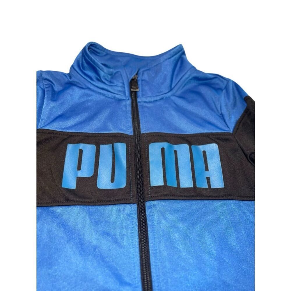 Puma Boys 2-Piece Track Set Blue & Black Zip Jacket Joggers Size 5 - Picture 4 of 12